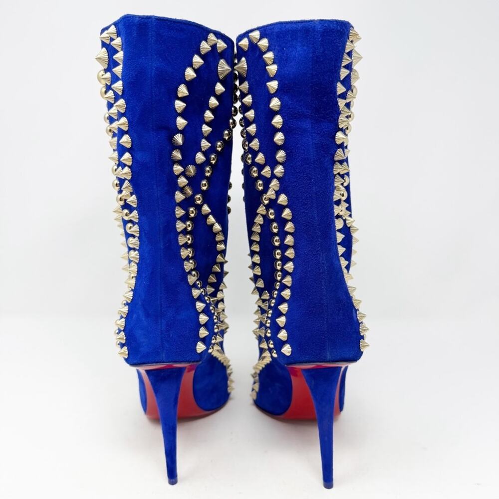 Christian Louboutin Astrilarge Booty Pika Studded Spike Suede Boots Size EU 37 - Picture 6 of 13